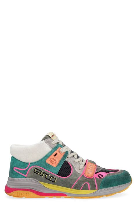 gucci navy blue leather high top sneakers|Gucci ultrapace sneakers.